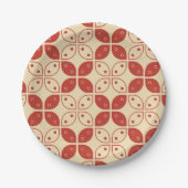 Batik Kawung, indonesisches Muster, Javanisch, Eth Pappteller (Vorderseite)