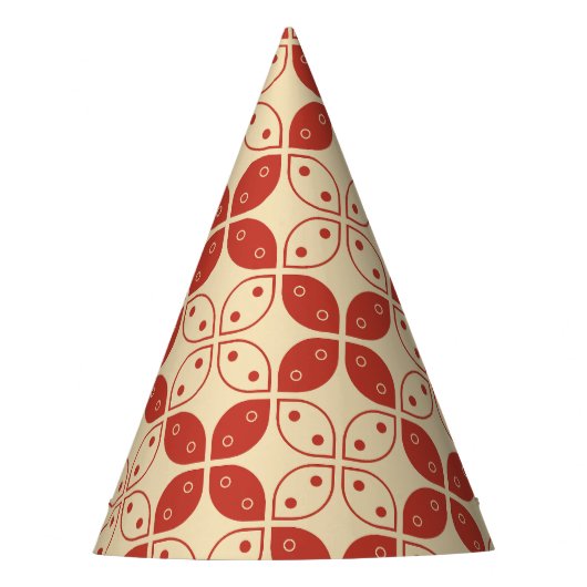 Batik Kawung, indonesisches Muster, Javanisch, Eth Partyhütchen (Vorderseite)