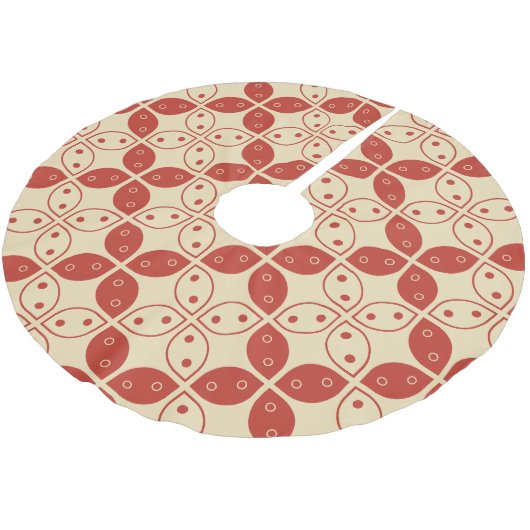 Batik Kawung, indonesisches Muster, Javanisch, Eth Polyester Weihnachtsbaumdecke (Schrägansicht)