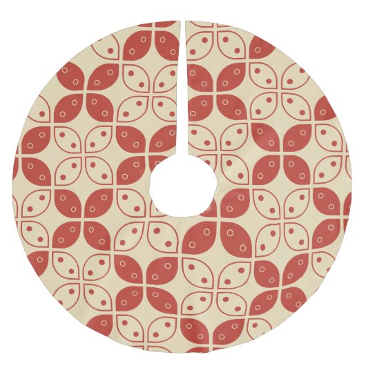 Batik Kawung, indonesisches Muster, Javanisch, Eth Polyester Weihnachtsbaumdecke (Vorderseite)