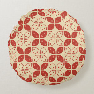 Batik Kawung, indonesisches Muster, Javanisch, Eth Rundes Kissen