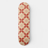 Batik Kawung, indonesisches Muster, Javanisch, Eth Skateboard (Vorderseite)