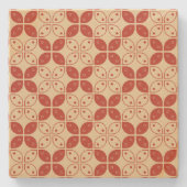 Batik Kawung, indonesisches Muster, Javanisch, Eth Steinuntersetzer (Vorderseite)