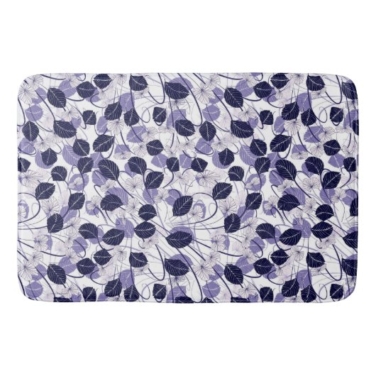 Batik Lila Blätter und Weinbilder Badematte (Vorderseite)