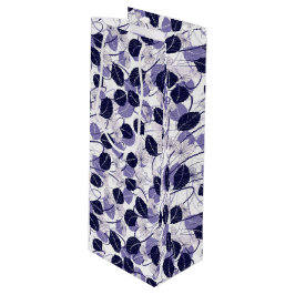 Batik Lila Blätter und Weinbilder Geschenktüte Für Weinflaschen
