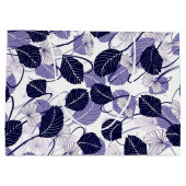 Batik Lila Blätter und Weinbilder Große Geschenktüte (Rückseite)