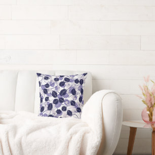 Batik Lila Blätter und Weinbilder Kissen