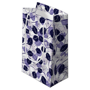 Batik Lila Blätter und Weinbilder Kleine Geschenktüte