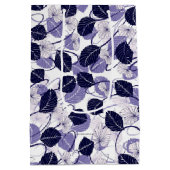 Batik Lila Blätter und Weinbilder Mittlere Geschenktüte (Rückseite)