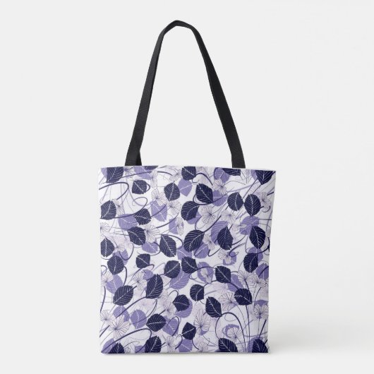 Batik Lila Blätter und Weinbilder Tasche (Rückseite)