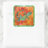 Batik Lizard Quadratischer Aufkleber (Tasche)