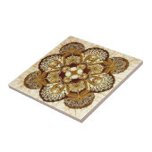 Batik-Mandala in Brown und in TAN Fliese (Seite)