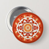 Batik Mandala Muster in Rust Red Button (Vorne & Hinten)