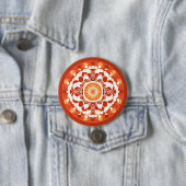 Batik Mandala Muster in Rust Red Button (Beispiel)