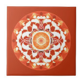Batik Mandala Muster in Rust Red Fliese (Vorderseite)