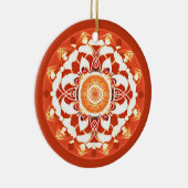 Batik Mandala Muster in Rust Red Keramik Ornament (Rechts)