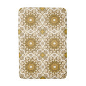 Batik Mandala Muster Mustard Gold und Cream Bath Badematte (Vorderseite Vertikal)