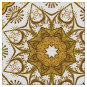 Batik Mandala Muster Mustard Gold und Creme Stoff (Nahaufnahme)