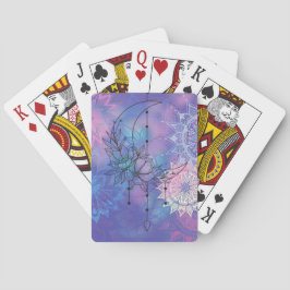 Batik mandala und Mond Spielkarten