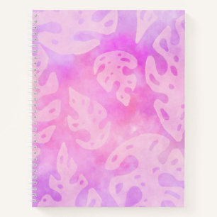 Batik Monstera Bullet Journal / Linken-Notebook Notizblock