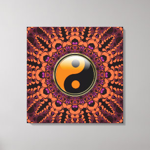 Batik New Age Yin Yang umwickelte Leinwand