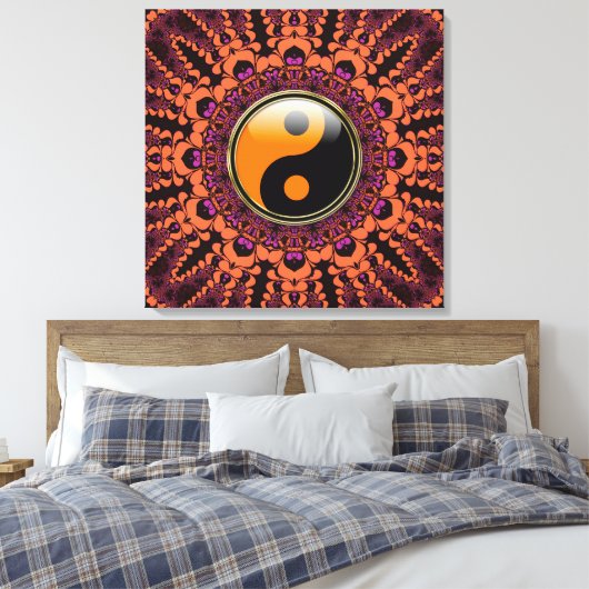 Batik New Age Yin Yang Wrapped Canvas Leinwanddruck (Insitu (Schlafzimmer))