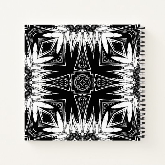 Batik Om Sign Black & White Mandala New Age Notizblock (Rückseite)