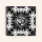 Batik Om Sign Black & White Mandala New Age Notizblock (Vorderseite)