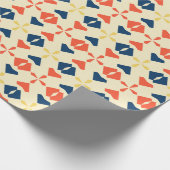 Batik Orange Blue Minimal Muster Geschenkpapier (Ecke)