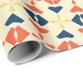 Batik Orange Blue Minimal Muster Geschenkpapier (Rolleneckpunkt)