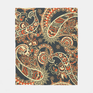 Batik Paisley: Nahtloses Vintage-Muster. Fleecedecke