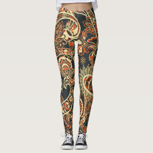 Batik Paisley: Vintages nahtloses Muster. Leggings