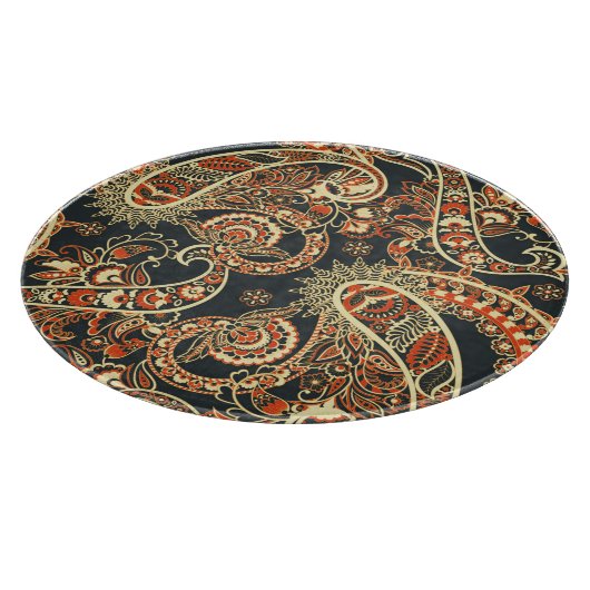 Batik Paisley: Vintages nahtloses Muster. Schneidebrett (Ecke)