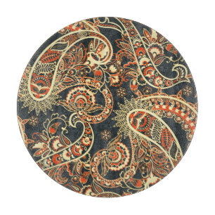 Batik Paisley: Vintages nahtloses Muster. Schneidebrett