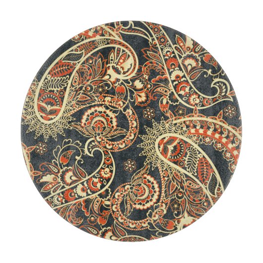 Batik Paisley: Vintages nahtloses Muster. Schneidebrett (Vorderseite)