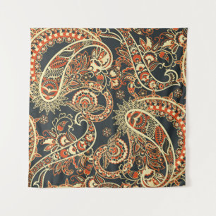 Batik Paisley: Vintages nahtloses Muster. Wandteppich