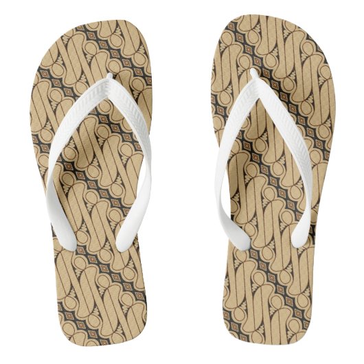 Batik Parang, indonesisches Muster, Javanisch, eth Badesandalen (Fußbett)