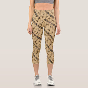 Batik Parang, indonesisches Muster, javanisch, eth Capri Leggings