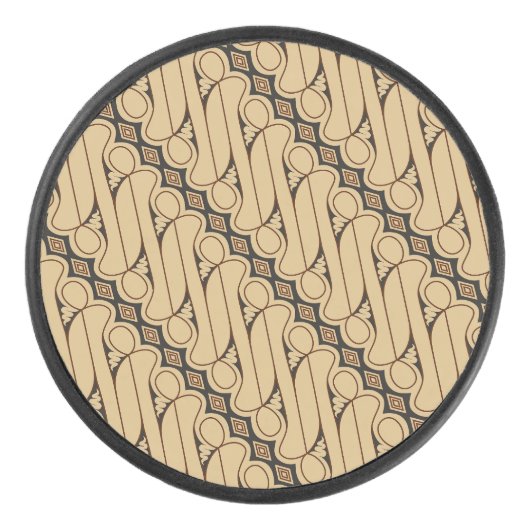 Batik Parang, indonesisches Muster, Javanisch, eth Eishockey Puck (Vorderseite)