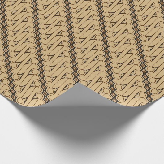 Batik Parang, indonesisches Muster, Javanisch, eth Geschenkpapier (Ecke)