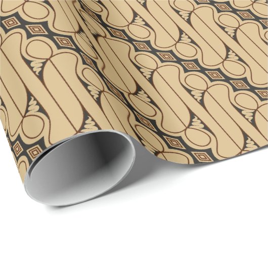 Batik Parang, indonesisches Muster, Javanisch, eth Geschenkpapier (Rolleneckpunkt)