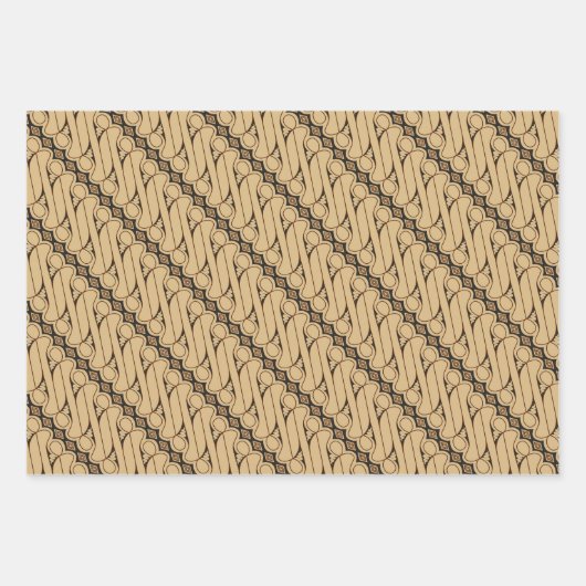 Batik Parang, indonesisches Muster, Javanisch, eth Geschenkpapier Set (Vorderseite 3)