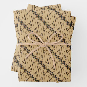 Batik Parang, indonesisches Muster, Javanisch, eth Geschenkpapier Set