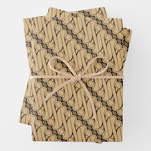 Batik Parang, indonesisches Muster, Javanisch, eth Geschenkpapier Set (Beispiel)