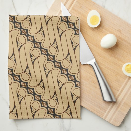 Batik Parang, indonesisches Muster, Javanisch, eth Geschirrtuch (Viertel Falte)