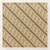 Batik Parang, indonesisches Muster, Javanisch, eth Glasuntersetzer (Vorderseite)