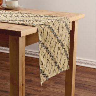 Batik Parang, indonesisches Muster, Javanisch, eth Kurzer Tischläufer
