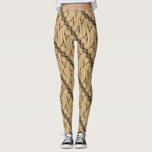 Batik Parang, indonesisches Muster, Javanisch, eth Leggings