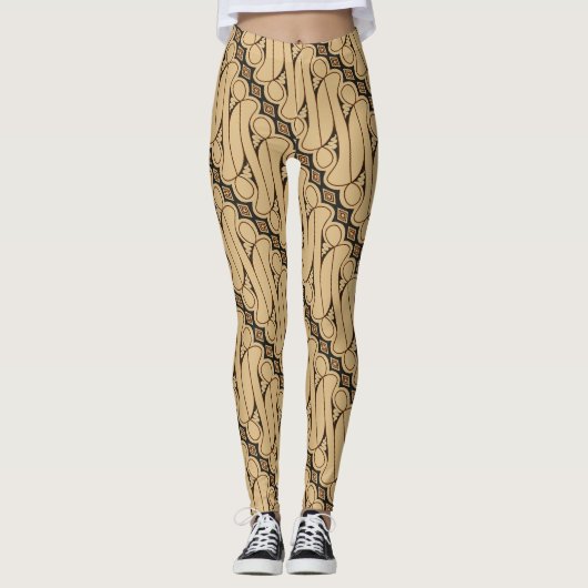 Batik Parang, indonesisches Muster, Javanisch, eth Leggings (Vorderseite)