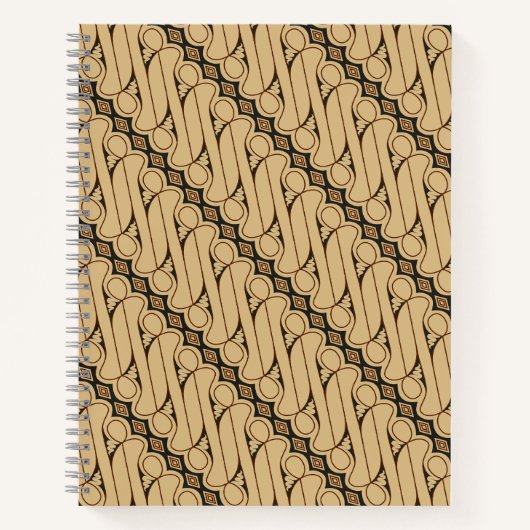 Batik Parang, indonesisches Muster, Javanisch, eth Notizblock (Vorderseite)